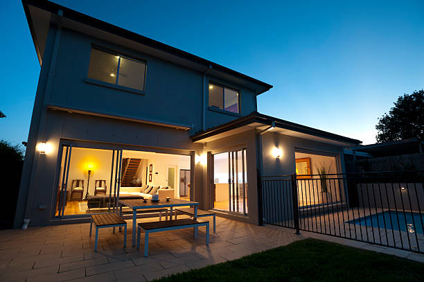 Indoor-outdoor living in the evening