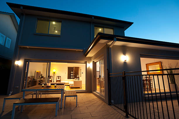 Indoor-outdoor living in the evening